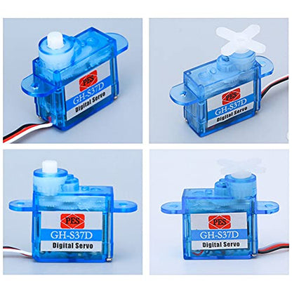 6Pcs Mini Blue 3.7g Servo GH-S37D Digital Servo Micro Coreless Servo for Control Flight Direction RC Airplane Car Boat