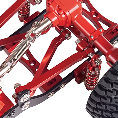 RC Links Set, Metal Chassis Pull Rods Suspension Link Mount for RC Car 1/16 WPL C14 C24 1/12 MN D90 D91 MN40 MN45 MN96 MN99 MN99s Upgrades (Black) - color: Black