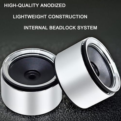 1.0 Beadlock Wheel CNC Aluminum Alloy Wheel Rims - Premium Upgrade for 1/24 Axial SCX24 & TRX4M RC Crawlers (Requires Extended Hubs for TRX4M)(White)