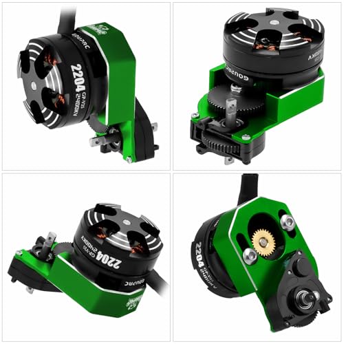 GOUPRC Upgarde 30A Brushless Esc & 2204 2400KV Brushless Outrunner Motor with Transmission and Replacement Gears Combo Kit for SCX24 RC Crawler Axial 1/24 RC Car Truck - color: Green