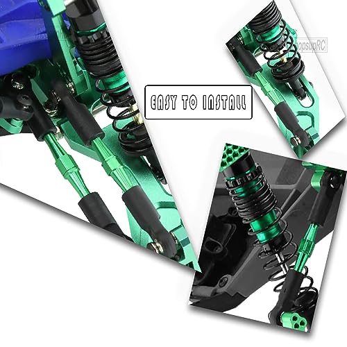 Upgrades Part for 1/10 Rustler/Stampede/Slash VXL 4X4,Big Bore RC Shocks&Steel Drive Shaft CVD&A Arm&Caster Block,Steering Blocks,Rear Stub Axle Carriers&Steering Bellcranks&Hex Hub,Green - color: Green/(6 Piece Set)