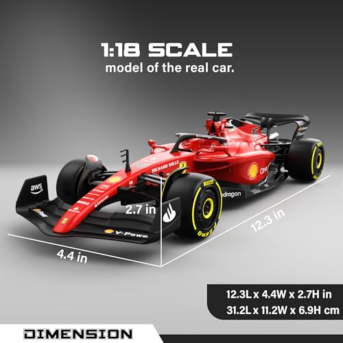 Voltz Toys Authentic Licensed 1:18 Ferrari F1 75 Remote Control Car - F1 Collection RC car Series for Kids and Adults - 2.4GHz RC Car for Gift (1:18 Ferrari F1 75) - color: 1:18 Ferrari F1 75