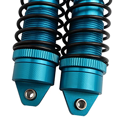 5862 Front & Rear Aluminum Alloy Shock Absorber for 1/10 Slash 4x4 Hoss Rustler Stampede Bandit VXL Shock Parts Replace of 3760 3762 SLA014 (4-Pack) (Blue) - color: Blue