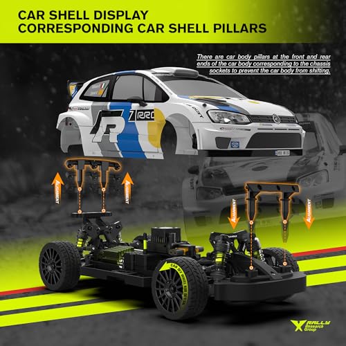 RLAARLO 1/12 Brushelss RC Cars for Adult Top Speed 50+ MPH Rally Car All Terrain RC Truck 4W Off-Road Monster Trucks with Gyro Waterproof Remote Control Car (White) - color: Blue-white