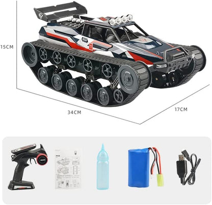 GoolRC RC Tank Car, 1/12 Scale 2.4GHz Remote Control Tank, 360?Rotating Off-Road RC Crawler Military Vehicle with Rechargeable Battery Gifts for Adults Teens (Red) - color: Red