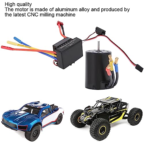 Drfeify 3650 3900KV Brushless Motor, 60A Sensorless Water Proof RC ESC Kit for 1/10 RC Truck