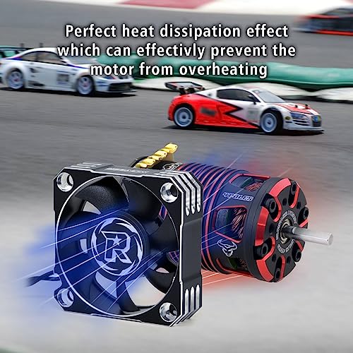 Motor Cooling Fan 50mm RC Motor Heatsink 10000RPM ESC Fan for RC Car 1/5th Scale Car Turck (Black+Silver) - style: Silver