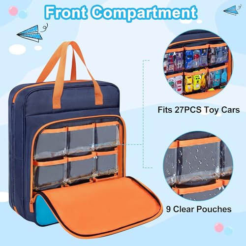 Portable Storage Case Compatible with Hot Wheels Toy Car Up to 99pcs | for 1/64 Scale Toy Cars, Multi-Functional Storage Bag for Toy Cars, Dolls, Mini Toys, Home and Travel Use, Large Capacity