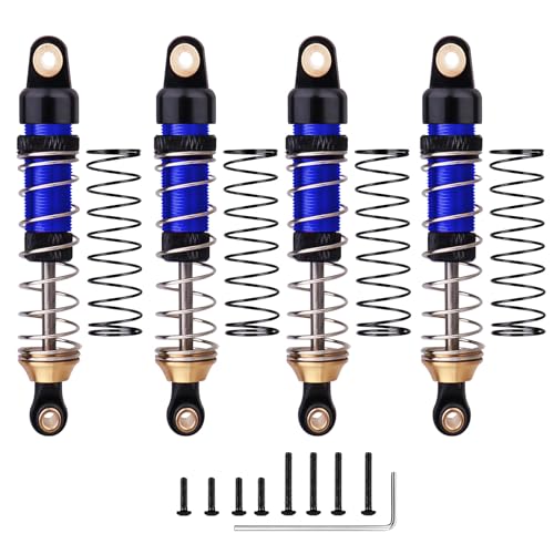 59mm Shocks Aluminum Shock Absorber for TRX4M TRX4MT 1/18 RC Crawler Threaded Oil Damper (Blue) - color: Blue