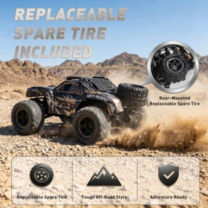 RC Car for Adults,RC Truck,4WD Off Road Monster Truck RC, 1:18 RC car,2 Batteries, LED Lights, All Terrain Waterproof RC Truck for Beginners&Boys.