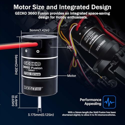 3660 Brushless Motor Fusion Foc Drive and Programming Card Combo for 1/10 RC Crawler Car (1800kv)