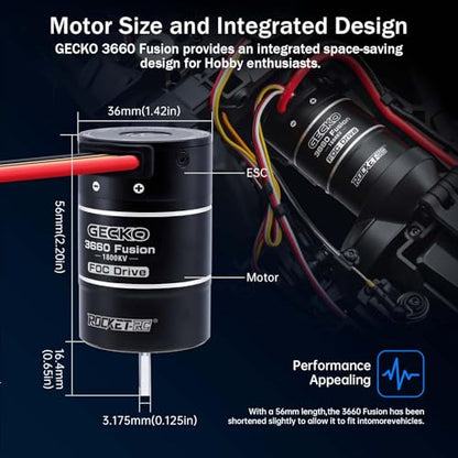 3660 Brushless Motor Fusion Foc Drive and Programming Card Combo for 1/10 RC Crawler Car (1800kv)