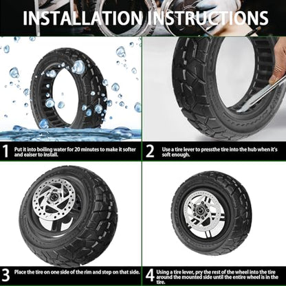 2 Pack 9.5 x 2.50 Off-road Solid Tire, 9.5x2.5-6.1 Tires Replacement | 9.5 inch Scooter Tubeless Solid Tire, for NIU KQi3 Pro/Max/Electric Scooter [Puncture-Proof] [Anti-Skid] [Wear-Resistant] - color: 2 Pack
