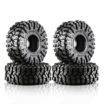 1.9 RC Crawler Tires 120mm With Foam Insert Soft Rubber 1/10 Scale Mud slingers Tyres For Traxxas TRX4 Axial SCX10 SCX10 II RC4WD D90 D110 TF2 Tamiya CC01 Gen8 1.9 Beadlock Wheel Rims 4PCS