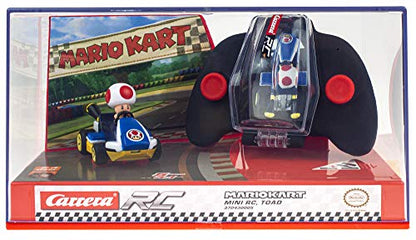 Carrera RC Nintendo Mario Kart 2.4 GHz Mini Collectible Radio Remote Control Toy Car Vehicle - Toad | Official Licensed Mario Miniature Collectible Toy RC Car for Kids 6+, Ready To Run, Rechargeable Battery, Radio RC Racing - style: Toad