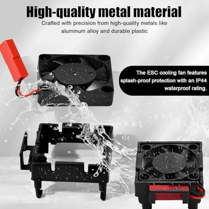 VXL-3s ESC Cooling Fan and Motor Cooling Fan 28000 RPM Dual Fan Set for 1/10 Traxxas Slash 4x4 Stampede 4x4 Rustler 4x4 VXL Hoss 4×4 Velineon VXL 3s Heat Sink Replace #3340, Grey & Black - style: SRQ-Grey Black
