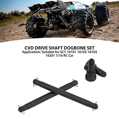 Milltrip RC Rear CVD Drive Shaft Dogbone Set Steel Construction | Efficient Metal Front Rear CVD Drive Shafts Transmission Shaft for SCY16101 16102 16103 16201 1/16 RC Car