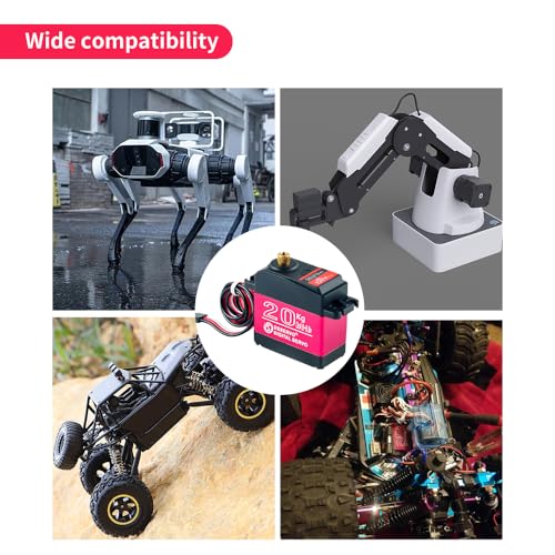 2PCS DS3218 20kg Servo 270 Degree High Torque Waterproof Servo Full Metal Gear with 25T Servo Horn 4.8-6.8V for 1/8, 1/10, 1/12 Baja RC Car Robotic Arm DIY Model - size: 2pcs 20kg 270°
