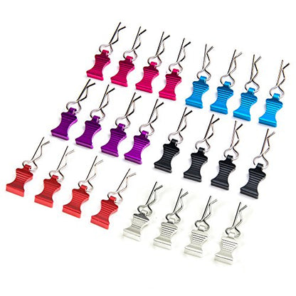 1 Set of Metal Body Clips Pins with Pull Tabs for 1/10 Axial SCX10 RC Model Crawler Car (Red)