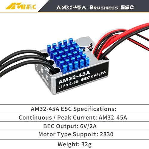 Alloy Transmission & 2322 2600kv Brushless Motor & 45A Brushless ESC for MN82 MN99S MN168 MN78 Series Upgrades Part Black - color: black
