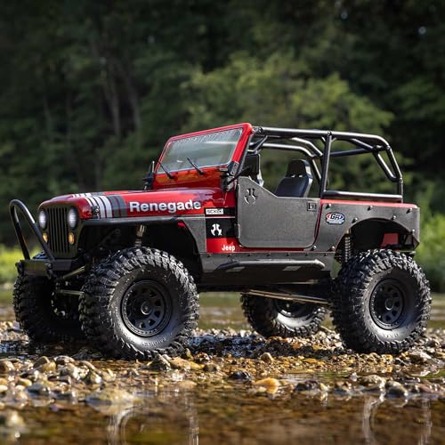 Axial RC Truck 1/10 SCX10 III Jeep CJ-7 4X4 RTR Brushed Rock Crawler, Red | Battery and Charger Not Included, AXI03008V2T1, Ready to Run - color: Red