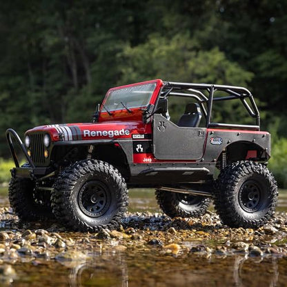 Axial RC Truck 1/10 SCX10 III Jeep CJ-7 4X4 RTR Brushed Rock Crawler, Red | Battery and Charger Not Included, AXI03008V2T1, Ready to Run - color: Red