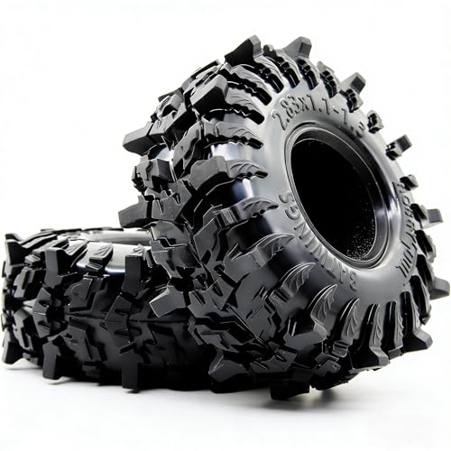 1.3" RC Crawler Tires - 72mm Batwings 4-Pack Fits TRX4M SCX24 | Super soft sticky mud tires with foam inserts, upgrade for 1/18 TRX4M High Trail & 1/24 micro off-road RC crawlers