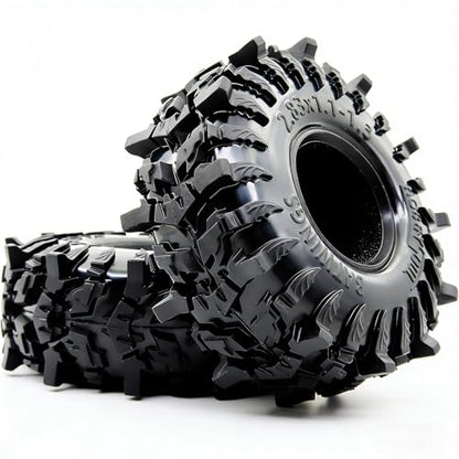 1.3" RC Crawler Tires - 72mm Batwings 4-Pack Fits TRX4M SCX24 | Super soft sticky mud tires with foam inserts, upgrade for 1/18 TRX4M High Trail & 1/24 micro off-road RC crawlers