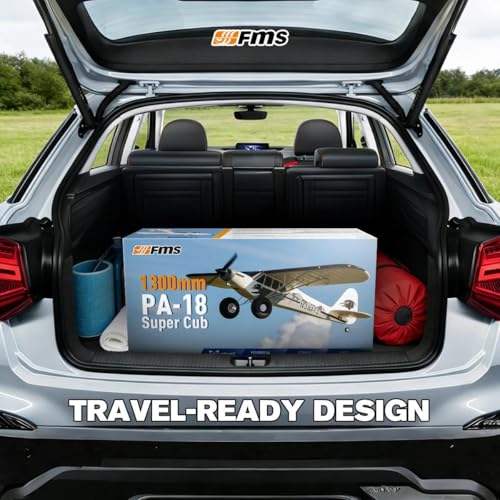 Fms RC Airplane Piper PA-18 Super Cub 1300MM (52") – Remote Control Airplane for Adults & Beginners, 6-Channel RTF with Reflex V3 Stabilization System, Included Transmitter, Receiver & Charger