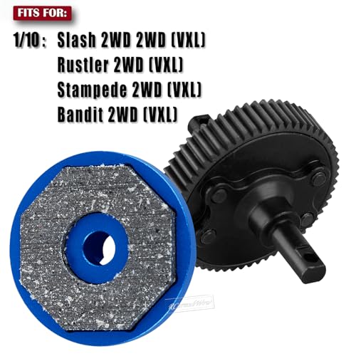 RC 48P 76T Spur Gear &Transmission Gear &Slipper Clutch &Pressure Plate &Slipper Rebuild Kit w/ 25+27T Pinions Upgrades Part for 1/10 Slash/Rustler/Stampede/Bandit 2WD VXL,Navy Blue - color: Navy Blue(for 2wd)