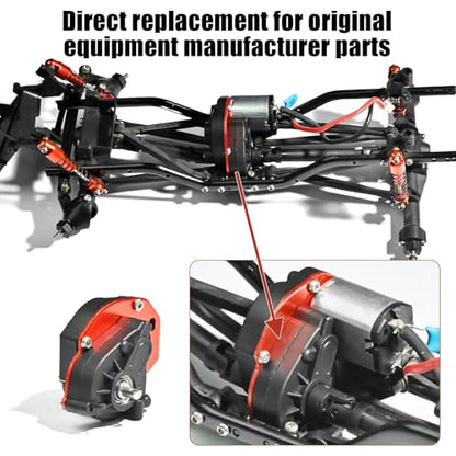 SCX24 Complete Transmission Gearbox with Steel 0.3 Mod Transmission Gear for Axial SCX24 Deadbolt C10 JLU Gladiator Bronco 1/24 RC Crawler Car Upgrade, Enhanced Durability Reliability