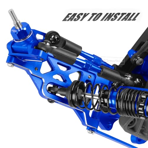 RC Upgrades Part for 1/10 Slash 2WD,Slash 2WD VXL,Alloy Aluminum Front Rear Suspension Arms,Front Steering Block,Rear Stub Axle Carriers,Left Right Caster Blocks,Navy Blue - size: Navy Blue(caster block set&arms)