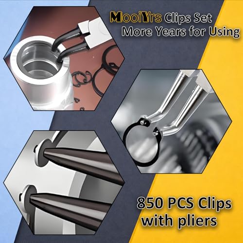 850Pcs C clip External Retaining Rings Snap Rings Assortment(M5-M16) and E clip Assortment Set(M2-M12),5Pcs Snap Ring Plier,Tweezer,24 Sizes Black Carbon Steel Circlip Retaining Clip - size: Black Carbon Steel 850PCS