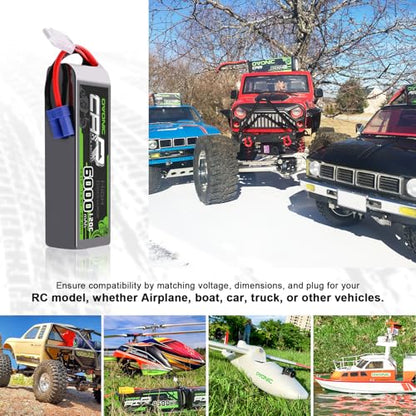 OVONIC 4S LiPo Battery 6000mAh 14.8V 120C RC Battery with EC5 Connector (2 Pack)