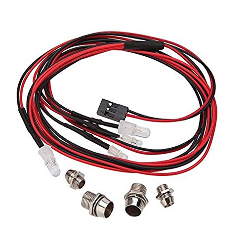 2 Sets 5mm & 3mm Red White LED Light Headlight Taillight for RC Model Truck Cars, Pack of 4