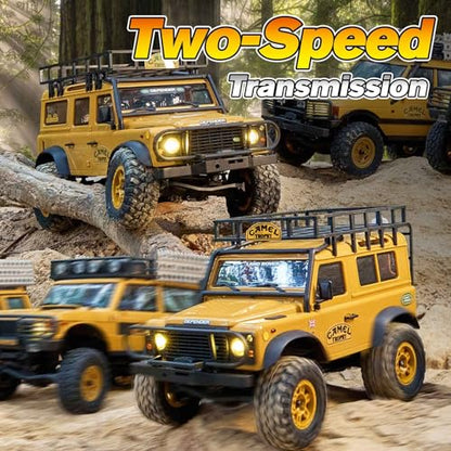 BEEZRC FMS 1/24 RC Crawler RTR FCX24M Land Rover Family Camel Trophy Edition Licensed RC Model 4WD RC Rock Truck 2.4Ghz Hobby Grade RC Car Model Mini Off Road Vehicle with Battery (Discovery) - color: Discovery