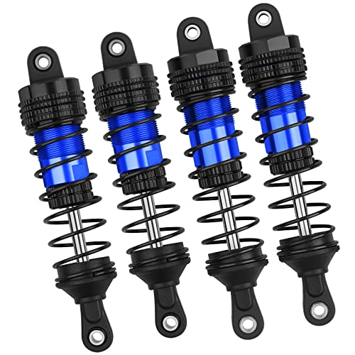 4PCS Shock Absorbers Oiled RC Shocks Fit for 1/12 1/14 1/16 RC Cars WLtoys 144001/124019/124018 MJX, SCY and HBX RC Buggy Off-Road Racing Replacement Parts (Black Blue) - color: Black blue