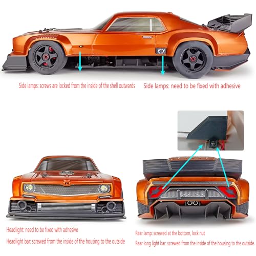 RC LED Light Kit Headlight Taillights Side Light | For 1/7 Felony 6S RC Car, Upgrades Accessories