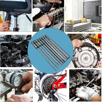1/4" RC Hex Driver Bits 1.5mm 2mm 2.5mm 3mm 4mm 5mm 6mm 8mm Hex Head Allen Wrench Drill Bits Set for Screwdrivers Electric Screwgun/Power Drill(8PCS)