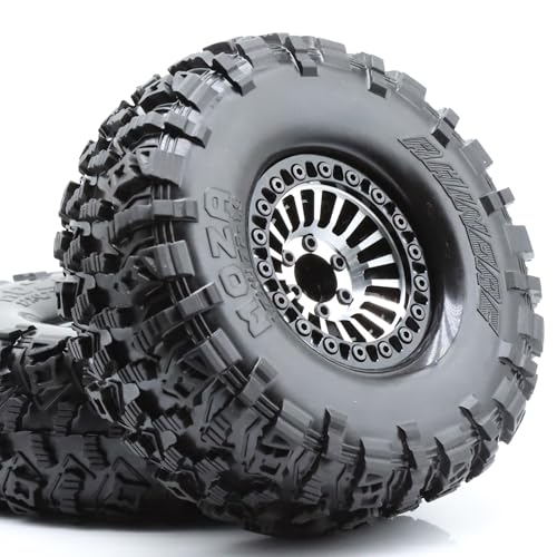 GOTECK RC Rims 1.9 Beadlock Wheels Heavy Duty CNC Aluminum Crawler RC Wheel Rim Set Wheel Hub 4pcs-Set for 1/10 RC Crawler, TRX4 Axial SCX10 II SCX10 III Redcat Gen8, RC4WD D90 - color: GS2911