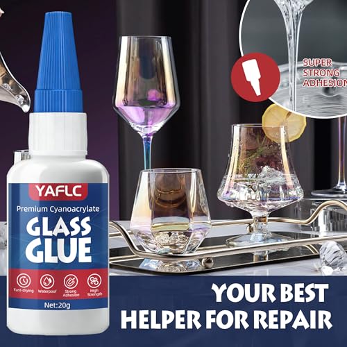 Glass Glue Liquid, Super Glue for Glass Repair 40g | Clear Instant Cyanoacrylate Adhesives for Acrylic Repair, Plexiglass, Jewelry, Rhinestone, Crystal, Art, Mirror, DIY Crafts - style: Glass Glue