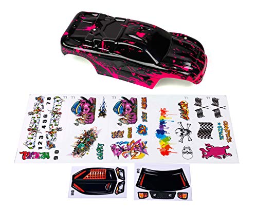 SummitLink Custom Body Muddy Hot Pink Over Black Compatible for 1/10 Scale RC Car or Truck (Truck not Included) R-NR-01