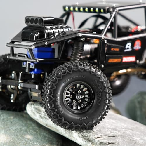 INJORA M2.5 Wheel Lock Nuts with Aluminum Cap for 1/18 RC Crawlers Upgrade(Black) - color: Black