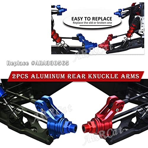 Rear Knuckle Arms for 1/5 KRATON 8S BLX,Outcast 8S BLX Upgrade Parts,2PCS Aluminum Rear Hubs Knuckle Arms Hop-up for 1/5 Outcast/KRATON 8S BLX,Replace ARA330565,Red (Rear)