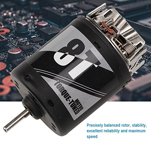 540 Brushed Motor with Replaceable Carbon Brush, High Torque RC Car Motor, 1/10 Scale Brush Motor for Axial Crawler, Durable Metal Construction with Super Large Bearing (TM540-8T) - size: TM540-8T