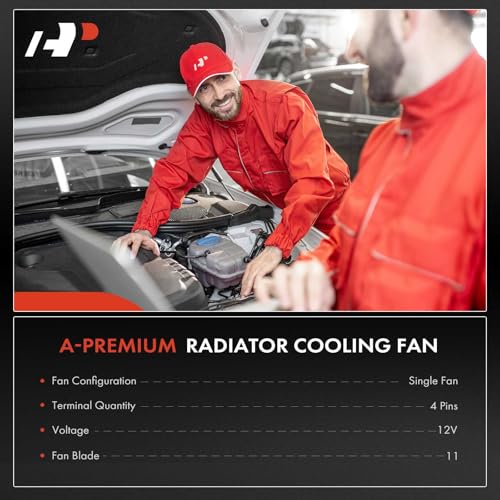 A-Premium Engine Radiator Cooling Fan Assembly with Brushless Motor | Compatible with Select Chevrolet Models - Malibu 2021-2022 2.0L - Replace# 84523874