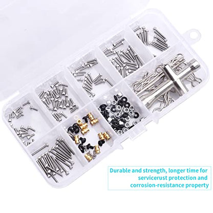 HobbyPark 280pcs SCX24 Screw Kit Screws Assortment Set Hardware Fasteners for Axial SCX24 Gladiator Chevrolet C10 Deadbolt B17 Betty Wrangler JLU CRC Bronco 1/24 Crawler