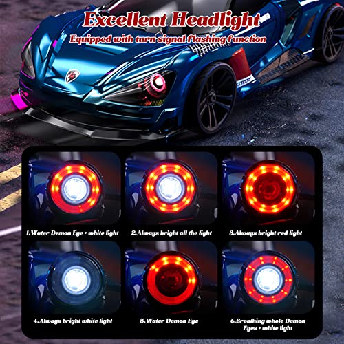 RC Drift Car, 1/16 Drifting RC Cars High Speed Fast 4WD Remote Control Car Rechargeable Racing Cars 2.4Ghz with Two Batteries LED Lights Racing for Kids and Adults - color: 2.red
