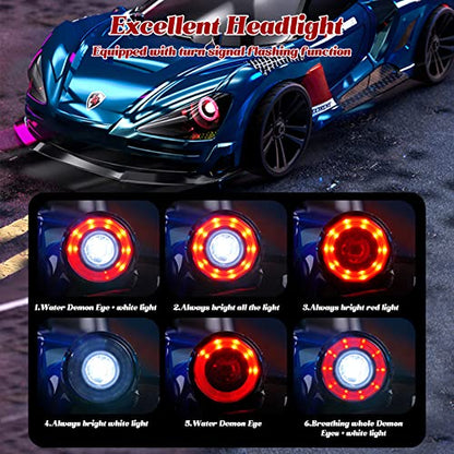 RC Drift Car, 1/16 Drifting RC Cars High Speed Fast 4WD Remote Control Car Rechargeable Racing Cars 2.4Ghz with Two Batteries LED Lights Racing for Kids and Adults - color: 2.red