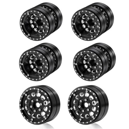 RCHUBAM 5PCS 1.9" Twin Beadlock Wheels for 1/10 Scale SCX10 TRX-4 TRX6 G63 | RC Dually wheels Tractor-Trailer Design,RC Upgrade Parts - style: 5PCS